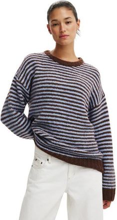 Cotton On Womens Luxe Crew Sweater in Lofty Dark Oak Iced Marine at Nordstrom, Size Xx-Small