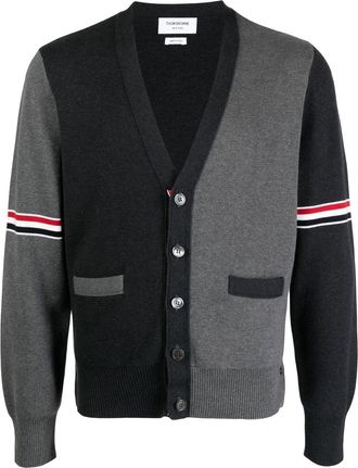 Thom Browne colour-block cotton cardigan - men - Cotton - 4 - Grey