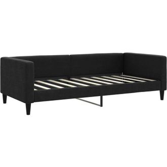 vidaXL Sof&aacute; Cama Sin Colch&oacute;n Tela Negro 90x190 Cm Vidaxl