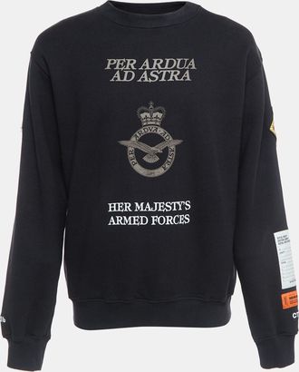 Heron Preston Black Graphic Print Cotton Sweatshirt