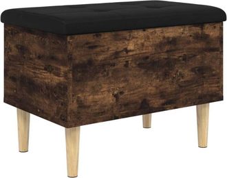 vidaXL Vidaxl - Banco con almacenaje madera ingeniería roble ahumado 62x42x46cm