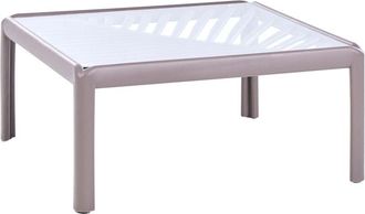 Beliani Garden Coffee Table Taupe Synthetic Frame 69 x 69 cm Outdoor Modern Style FERRETTI