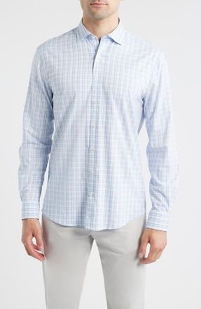 Johnnie-O Salvadore Plaid Everyday Performance Button-Up Shirt in White at Nordstrom, Size Xx-Large