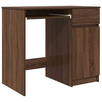 Berkfield Home Desk Brown Oak 86x49x76 cm Engineered Wood | Size: 86 x 49 x 76 cm