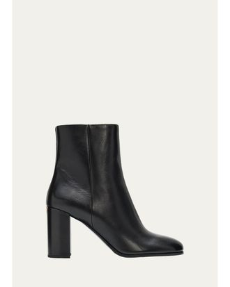 Prada 85mm Triangle Logo Leather Ankle Boots