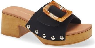 Chocolat Blu Lio Platform Slide Sandal in Black Suede at Nordstrom, Size 9-9.5Us