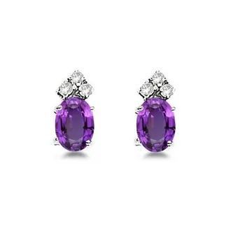 Allurez Oval Stud Earrings 14k in Amethyst at Nordstrom