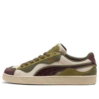 Puma Basket Trippy Camo Alpine Snow Loden Green Chocolate Brown 408345-01