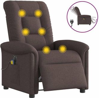 vidaXL Vidaxl - Sill&oacute;n Reclinable De Masaje El&eacute;ctrico Tela Marr&oacute;n Oscuro