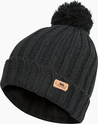 Trespass Mens Trespass Adults Thorns Fleece Lined Bobble Hat - Black - Size: ONE size