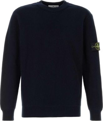 Stone Island Navy Blue Logo Sweaters