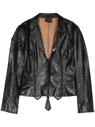 Fendi 2000s leren jack - Zwart