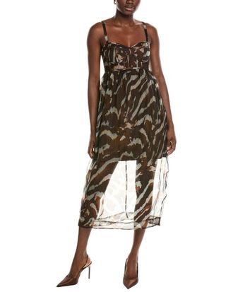 AMUR Amur Zarina Bustier Silk Maxi Dress