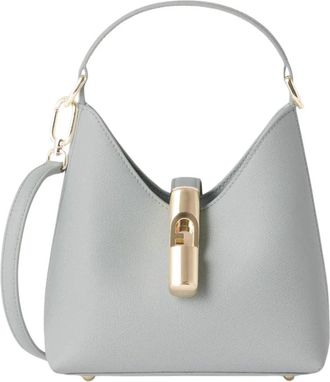 Furla Iride Mini Hobo - Dames - Handtassen - Grijs - ONE Size - Leer - Tassen