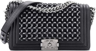 Chanel Boy Flap Bag Braided Patent and Calfskin Old Medium shoulder bag - Zwart