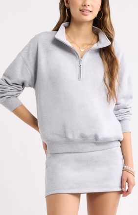 BP. Half Zip Sweatshirt in Grey Soft Heather at Nordstrom, Size Xx-Small