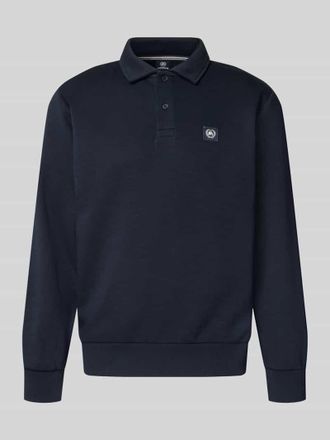 Lerros Sweatshirt mit Polokragen in Dunkelblau, Gr&ouml;&szlig;e L