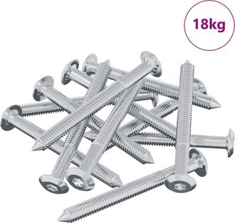 vidaXL Tornillo 1600 Uds. Plateado M6 X 60 Mm Acero Vidaxl