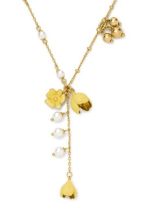 Kate Spade New York golden bloom y-necklace in Yellow at Nordstrom
