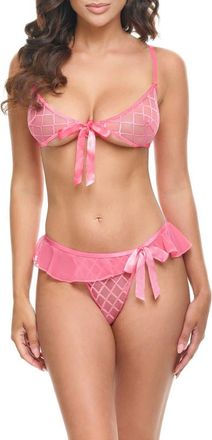 Oh l&agrave; l&agrave; Ch&eacute;ri Aubrielle Open Underwire Bra in Pink Lemonade at Nordstrom, Size X-Large