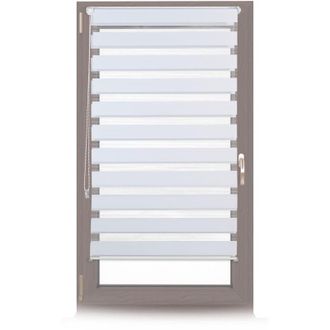 Relaxdays 3 X Estores Dobles De Sujeci&oacute;n Fija Sin Perforaciones De Tela, 70 X 150 Cm, Blanco