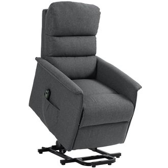 HOMCOM Power Lift Recliner Electric Reclining Chair With Remote Dark Grey | TJ Hughes