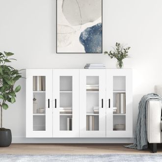 Berkfield Home Wall Mounted Cabinets 2 pcs White Engineered Wood