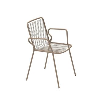 MondoViro Conjunto de 2 sillones de jard&iacute;n de metal beige 54x60 cm 84h