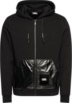 Karl Lagerfeld Zwart Sweatshirt met Rits - Heren - Vesten met rits - Zwart - M - Katoen - Hoodies & sweatvesten