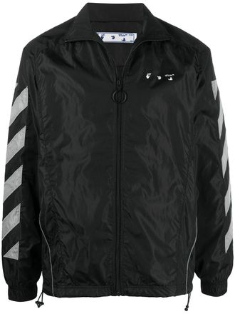 Off-white Diag zipped sports jacket - men - Polyamide/Polyester/Polyester - M - Black