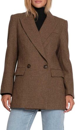 Belle & Bloom Big Brother Talk Double Breasted Wool Blend Blazer in Brown at Nordstrom, Size X-Small