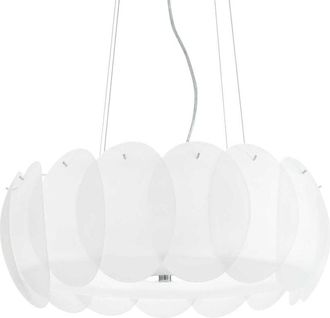 Ideal Lux Ideal Lux Ovalino - Lámpara colgante de techo grande con 8 luces, blanca, E27