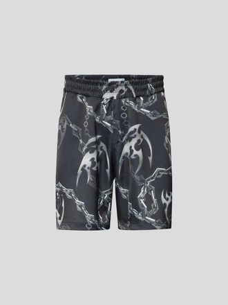 Han Kjobenhavn Shorts mit Allover-Print in Silber, Gr&ouml;&szlig;e 48