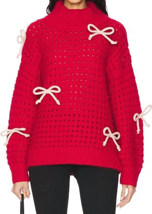 525 america Naomi Oversized Bow Sweater In Red