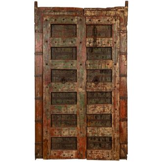 Biscottini International Biscottini - Porta portone in legno massello e ferro da interno o da esterno vecchia e antica medievale scorrevole