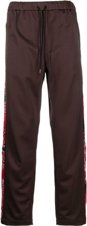 Children of the discordance bandana-panel track pants - men - Polyester/Cotton - 2 - Brown