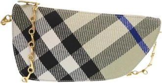 Burberry Pre-owned Clutches, female, Beige, Size: ONE SIZE Pre-owned Canvas shoulder-bags