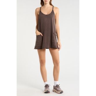 Free People FP Movement Hot Shot Racerback Romper in Chocolate at Nordstrom, Size X-Small Regular