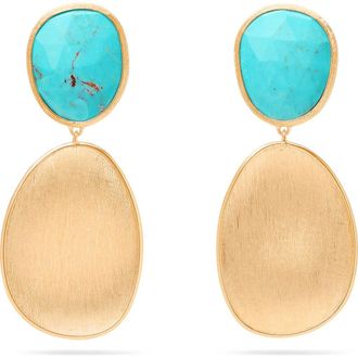 Marco Bicego Lunaria Turquoise Double Drop Earrings in Gold at Nordstrom