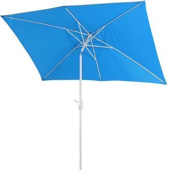 Hhg [nunca Usado] Sombrilla N23, Sombrilla De Jard&iacute;n, 2x3 M Rectangular Inclinable, Poli&eacute;ster/aluminio 4,5 Kg, Protecci&oacute;n Uv 50+, Azul