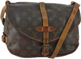 Louis Vuitton Pre-owned Vintage Canvas Cross Body Tas - Dames - Vintage Schoudertas - Bruin - ONE Size - Vintage