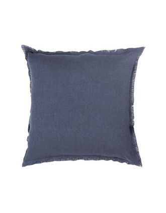 Anaya with Love Soft Fringe Linen Pillow with Down Alternative Insert in Navy Blue at Nordstrom, Size 2Ft 0In X 2Ft 0In