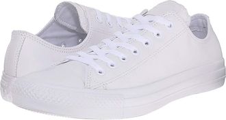 Converse Chuck Taylor All Star Leather Low Top Sneaker Shoes White : Mens 10.5 - Womens 12.5 Medium
