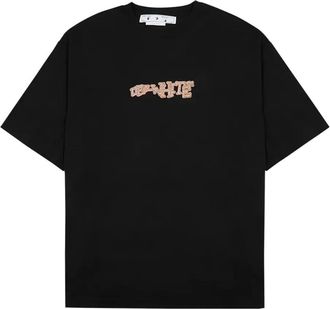 Off-white Glitz Carlos Over Skate logo T-shirt - Zwart