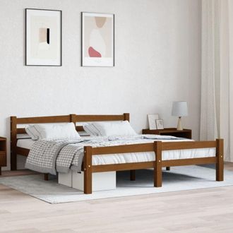 vidaXL Vidaxl - Bed Frame without Mattress Honey Brown Solid Pinewood 160x200 cm