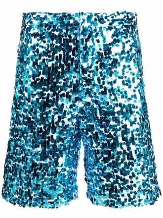 Plan C Bermuda con paillettes - Blu