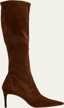 Stuart Weitzman Stuart Power Suede Stiletto Knee Boots