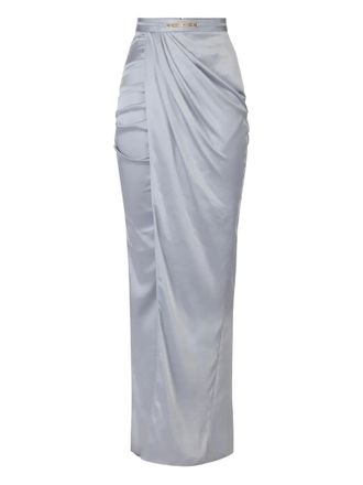 Elisabetta Franchi draped satin maxi skirt - Grey