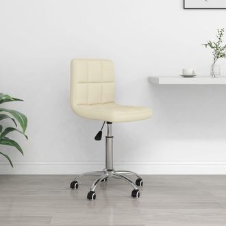 vidaXL Silla De Oficina Giratoria De Tela Color Crema Vidaxl
