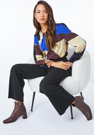 Roman Short Wide Leg Stretch Trousers